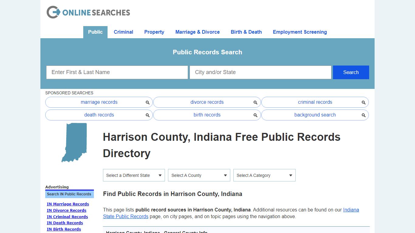 Harrison County, Indiana Public Records Directory
